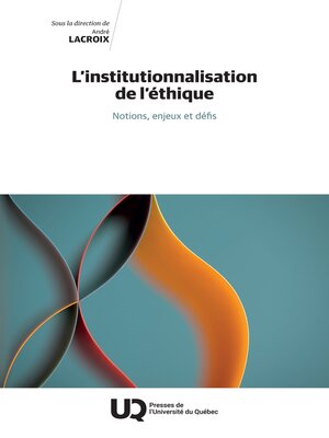 cover image of L'institutionnalisation de l'éthique